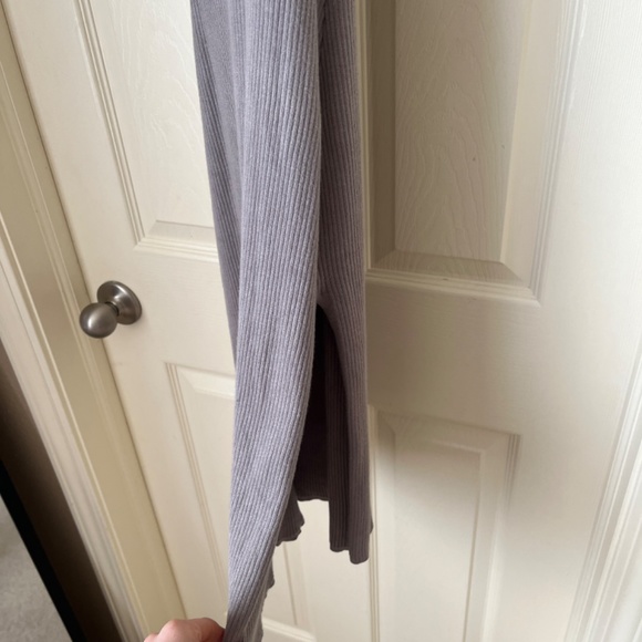 Grey Ribbed Open-Back Maxi Dress - Picture 3 of 5